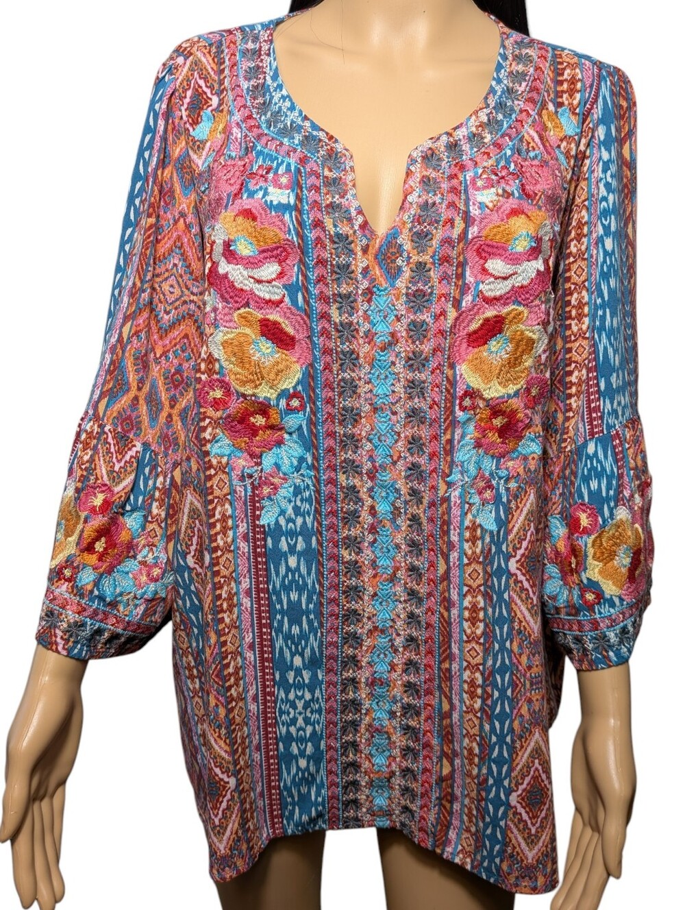 Embroidered Tunic Blouse Women's 2X